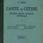 manual vechi, carte veche, A treia carte de cetire pentru elevii școale poporale de Nicolae Ștefu Iosif Moldovan Nicolae Boșcaiu Iuliu Grofșorean Petru Vancu Arad 1913, Anticariat Historiarum