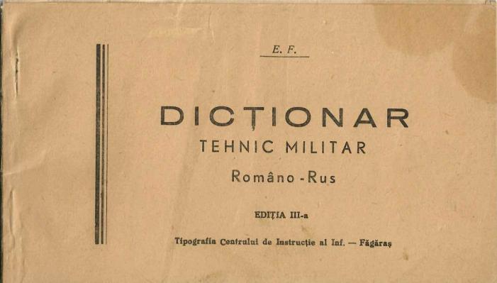 carte veche Dicționar tehnic militar Româno-Rus Făgăraș, Anticariat Historiarum