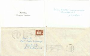 Nicolae, Mitropolitul Banatului către profesorul Vasile Popeangă din Arad, carte de vizită cu nota sa olografă, 1980