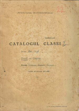 Catalogul clasei I, Școala elementară maghiară Dragșina, raionul Timișoara, anul școlar 1955/1956