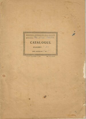Catalog școlar, anii 1960, România