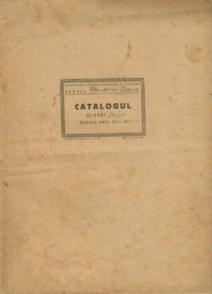 Catalog școlar, anii 1960, România