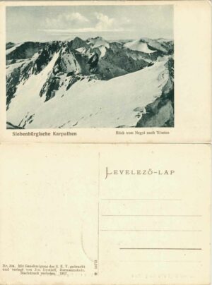Siebenbürgische Karpathen, Blick vom Negoi nach Westen, levelező-lap/carte poștală, 1917