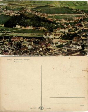Brassó, Kronstadt, Brașov, Panorama, 1913-1914, carte poștală