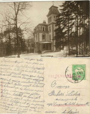 Igazgatósági villa, Resiczabánya, Directions Villa, Weisz Adolf cég kiadása, carte poștală, 1915, Reșița