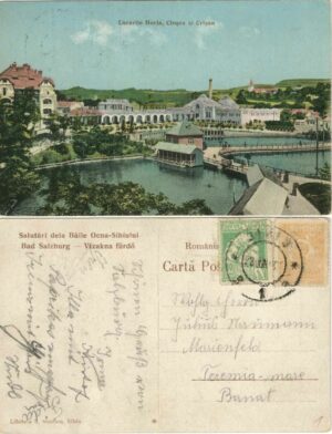 Lacurile Horia, Cloșca și Crișan, Salutări dela Băile Ocna Sibiului, carte poștală