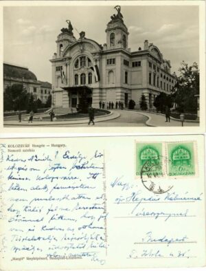 Kolozsvár, Hongrie, Hungary, Nemzeti szinház, carte poștală, Cluj, 1940-1944