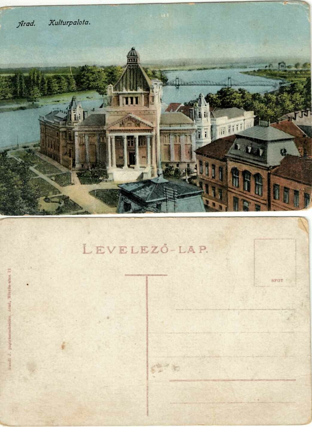 carte postala Palatul Culturii Arad, Kulturpalota, Anticariat Historiarum