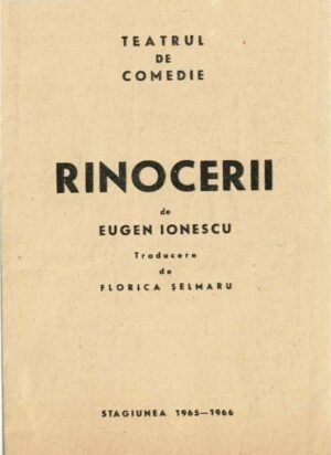 Teatrul de comedie, Rinocerii de Eugen Ionescu cu Radu Beligan și Ion Lucian, 1965-1966