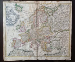 hartă veche, Europa Christiani Orbis Domina in Sua Imperia Regna et Status exacte divisa per Johan Bapt Homann, 1706, Anticariat Historiarum