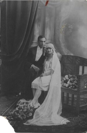 Mire și mireasă, studio Foto Arta N Ioanid, Constanța, 1927