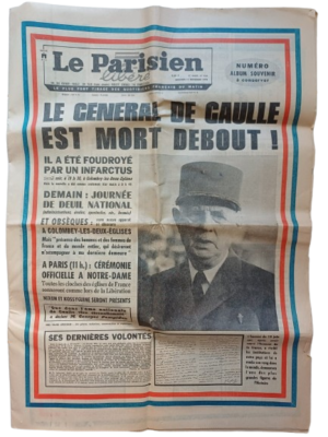 Le Parisien libéré, 11 novembre 1970, Le général De Gaulle est mort debout!, numéro album souvenir à conserver