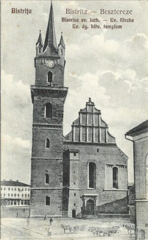Bistrița Biserica ev luth Gustav Zikeli carte poștală, Anticariat Historiarum