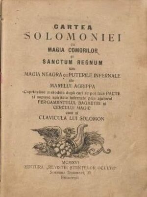 carte veche Cartea solomoniei cu magia comorilor 1916 București, Anticariat Historiarum