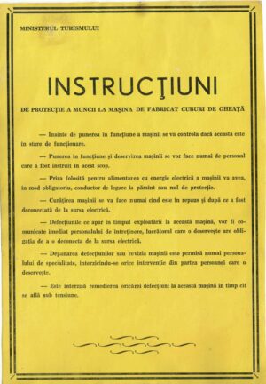 Instrucțiuni de protecție a muncii Ministerul Turismului comunism, Anticariat Historiarum