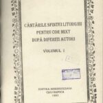 Cântările Sfintei Liturghii pentru cor mixt după diferiți autori antologie corală Vasile Stanciu 1997 Cluj, Anticariat Historiarum