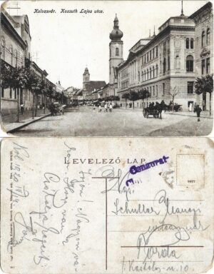 Kolozsvár, Kossuth Lajos utca, Rigó Árpád utóda Kolozsvár, 1920, ștampilă cenzură Cluj, carte poștală circulată Turda