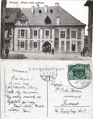 Kolozsvár Mátyás király szülöház Keszey Albert Kolozsvár visszatért 1940 carte poștală, Anticariat Historiarum