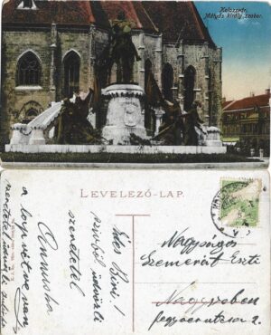 Kolozsvár Mátyás király szobor Cluj carte poștală Sibiu, Anticariat Historiarum