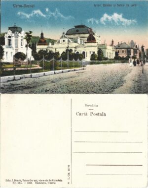 Vatra Dornei Izvor Casino și Salon de cură Librăria I Drach 1929 carte poștală, Anticariat Historiarum