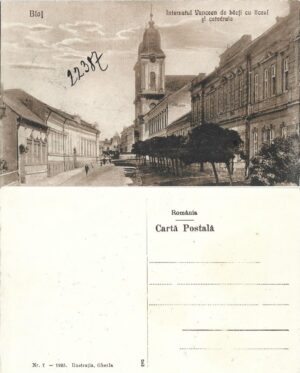 Blaj Internatul Vancean de băeți cu liceul și catedrala 1925 carte poștală, Anticariat Historiarum