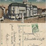 Arad A minorita-templom a Sz Háromság-szoborral Kerpel Izsó carte poștală, Anticariat Historiarum