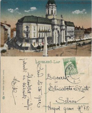 Arad A minorita-templom a Sz Háromság-szoborral Kerpel Izsó carte poștală, Anticariat Historiarum