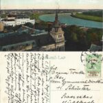 Arad Maros részlet madártávlatból carte poștală, Anticariat Historiarum