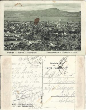 Bistrița Bistritz Besztercze Vedere generală Totalansicht Látkép carte poștală Divizia 10 Cavalerie Sibiu, Anticariat Historiarum