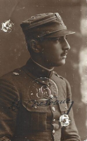 poză militară veche Locotenent Napoleon Franc de la Cercul de Recrutare Dragoș Dorohoi perioada interbelică, Anticariat Historiarum