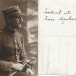 poza militara veche Locotenent activ Napoleon Franc cu sabie studio Riviera Cernăuți perioada interbelică, Anticariat Historiarum