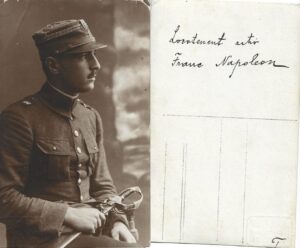 poza militara veche Locotenent activ Napoleon Franc cu sabie studio Riviera Cernăuți perioada interbelică, Anticariat Historiarum