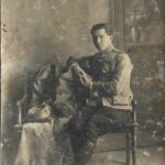 poza militara veche ofițer român Primul Război Mondial, Anticariat Historiarum